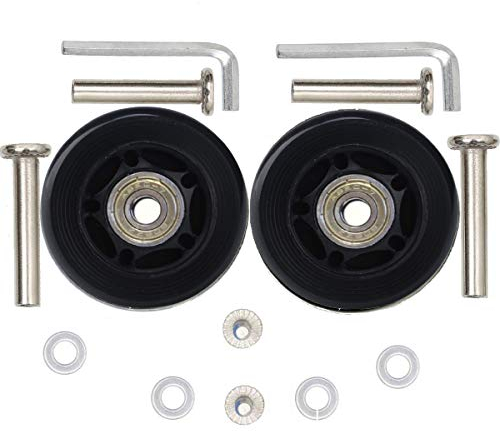 ORO Kofferrollen Ersatzrollen 60 * 18mm 8mm Zenter Lager ID Gummi Rollen Räder 1Paar Mute Gepäck Koffer Ersatz Wheels (60 * 18 * 8mm)
