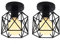 2 Pcs Lámpara de Techo Industrial Vintage Luz de Techo Retro Pequeña E27 Plafón para Dormitorio Salón Pasillo Cocina Loft Comedor (Negro)