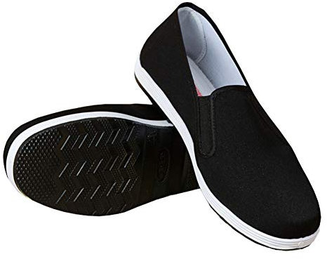 Chinese Style Slippers Kung Fu Martial Arts Tai Chi Shoes Rubber Sole Unisex Black Size UK 9