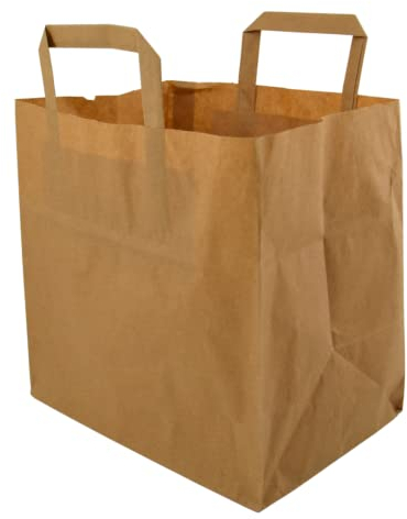 Enpack - 250 Papiertüten braun mit Henkel - Geschenktüten für kleine Geschenke 26+17x26 cm - Papiertragetaschen aus Kraftpapier - Braune Papiertüten - Papier Geschenktaschen zum befüllen