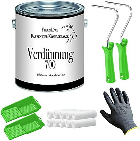 Farben Löwe Entfetter Alkydharzverdünnung 700 - Spezialverdünnung extra für Farben und Lacke von Farben Löwe (0,5 L mit Lackierset)