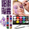 Pinturas Cara Hallowee Liuer Pintura Facial Maquillaje al Agua con 4 Formas de Plantilla Pinturas Cara para Halloween Fiestas Cosplay