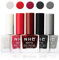 Gireatick 5 Farben Matt Nagellack Set, Rein Schwarz Weiß Lila Grau Burgund Rot Farbe Nagellack, Nebeleffekt Matt Satin Samt Nagellack, 15ml Jede Flasche