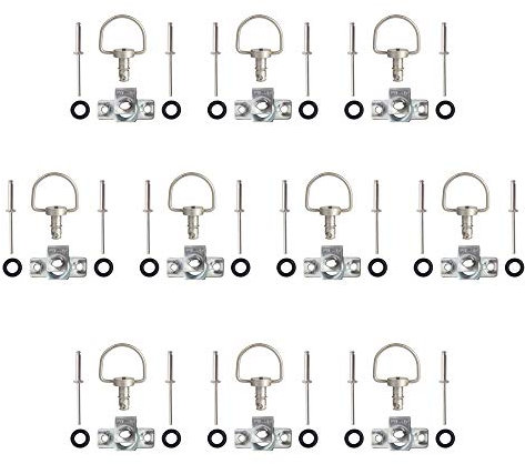 Oldbones Lot de 10 fixations de carénage de course de moto à dégagement rapide 1/4 de tour - Rivet de type B - 14 mm - Argent mat