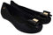 IVACHY Womens Jelly Ballet Shoes, Bow Details Slip-On Flats, Comfy Ladies Casual Wear Every-Day Closed Toe Ballerina Pumps (Black, Numeric_8)