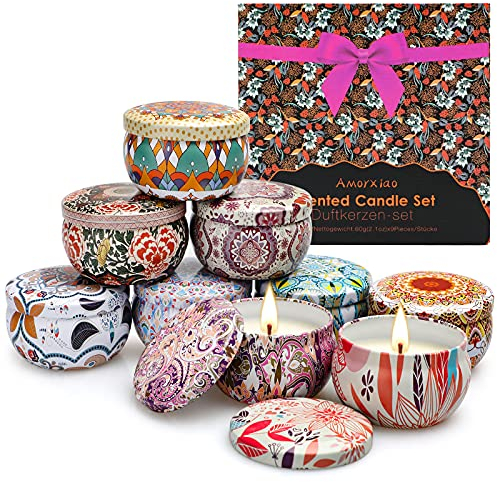YMing Coffret Cadeau de Bougies parfumées pour Femme, Cadeau d’aromathérapie pour Femme, pour soulager Le Stress, Anniversaire, Bain, Yoga, fête d’Anniversaire (9pc)