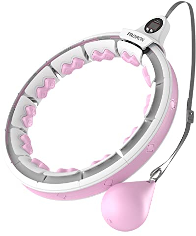 PROIRON Smart Hula Hoop Reifen Erwachsene, Hula Hoop mit Gewicht Kugel, Hoola Hoop zum Abnehmen für Anfänger Hula Hoopers Gewichtsverlust, 16 schnell abnehmbare Segmente(Rosa)