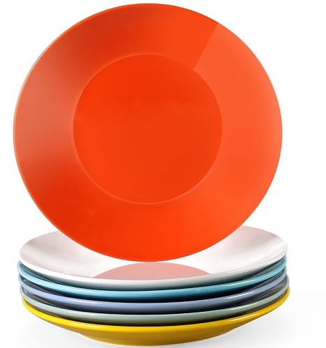 LOVECASA, Série Sweet, Assiette à Dessert en Porcelaine, 6 Pièces, 21 cm, Assiette Couleur Pure