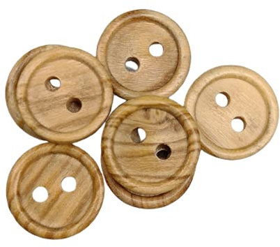 BOTIBOTON - Botones de Madera de Olivo - 2 agujeros - Varias tallas (10 mm) - Accesorio costura - Fabricado y enviado desde ESPAÑA