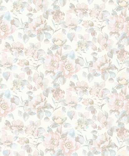 Erismann 10250-05 Papier peint intissé Motif fleurs Blanc/rose/bleu