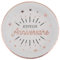 Santex Assiette joyeux anniversaire blanche et rose gold métallique (x10) REF/6647
