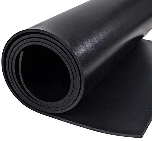 Nisorpa Tapis de sol en caoutchouc antidérapant - 100 x 200 cm - Vendu au mètre - 3 mm - Noir et lisse - Pour cave, garage, atelier, industrie
