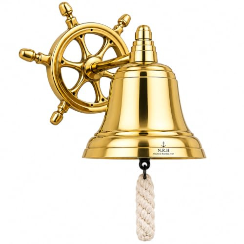Nautische Wandglocke zum Aufhängen, Schiffsglocke, Abendessenglocke, Spitze, Glocke, für Innen- und Außenbereich, Dekoration, Glocken, Vielzahl mit Montagezubehör, Halterung, Schiff, Boot, maritime