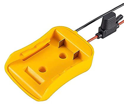 Power Wheel Adapter für Dewalt 14,4 V / 18 V / 20 V Lithium-Ionen-Akku Kabelklemmen, DC-Anschluss und LED-Arbeitslicht, Dual-USB-Ladegerät, Stromanschluss für Rc-Auto, Robotik, Rc-LKW, Heimwerker (A)