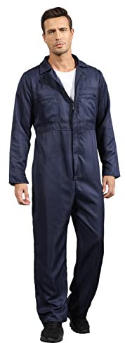 Xambop Michael Myers Costume for Adult Men,Blue Jumpsuit Coveralls,Halloween Cosplay Costume (L)
