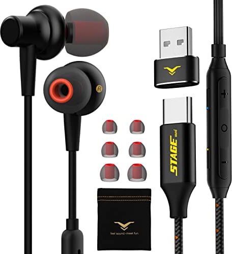 USB C Kopfhörer mit 7.1 Surround, HiFi-Klang USB Headset mit MEMS Mikrofon, Stummschalttaste, für Samsung Galaxy S22 S21 S20 Ultra Plus Huawei P40 P30 P20, mit kabel für PC Laptop Gaming Mac