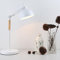 SXYSXYSXY Modern Metall Schreibtischlampe Retro Tischlampe Holz Büro Arbeitsleuchte LED Verstellbarer Leselampe Klassische Studierlampe Schlafzimmer Nachttischlampe Architektenlampe E27*1,Weiß