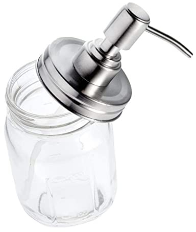 Angoily Replacement Pump Lids for Jar Stainless Steel Soap Dispenser Jar Lotion Pump Dispenser Lids Wide Mouth