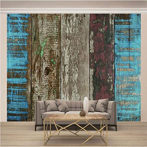 Fond D'Écran Mural 3D Pour Chambre À Coucher, Salle De Séjour Et Télévision Planches De Bois Colorées Photo Murale Peel And Stick Wall Art Affiches Murales Auto-Adhésives Toile De Fond Murale 200 x 1