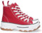 shoes&blues.es 72975-Zapatilla Abotinada de Plataforma para Mujer, Comoda, Estilo Bamba, Material de Lona, y Cierre de Cordones. Talla 39 Rojo