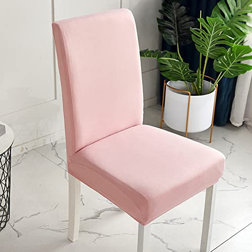 Odot Coprisedie con Schienale 2/4/6 Pezzi, Coprisedia Elasticizzati, Copri Sedia da Cucina Rimovibili Lavabili e Rimovibili, Copri Sedia per Hotel, Ristorante (4 piezas,Rosa)