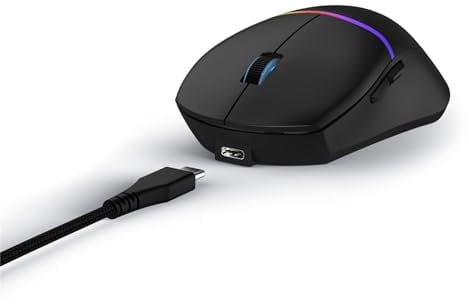 uRage Souris Gaming RGB Reaper 330 (Gaming Mouse Lumière LED, Ultra légère, droitier, 6 Boutons programmables, 6 200 dpi, capteur Optique, Logiciel, câble détachable 2m) Noir