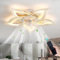 YUNZI 69CM Flower Chrome Ceiling Fan with Light and Remote Control Mute Ceiling Light with Fan Reversible DC Motor 6 Wind Speed for Bedroom Living Room LED Dimmable Chandelier Fan-Gold