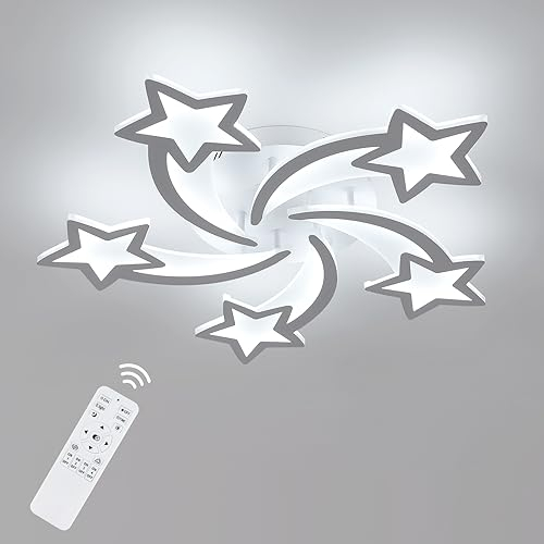 Goeco LED Deckenleuchte Dimmbar, 50W 6200LM Weiß Deckenlampe, Modern Deckenleuchte mit Fernbedienung/APP für Wohnzimmer Kinderzimmer Schlafzimmer, 3000K-6500K, Dia 65cm