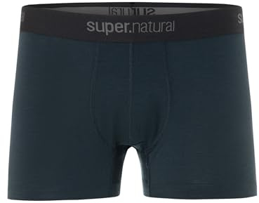 super.natural M TUNDRA175 Boxer in Lana Merino da Uomo, Blu Scuro, L, Traspiranti, in Lana Merino con vestibilità ottimale e libertà di Movimento, Biancheria Intima da Uomo con Regolazione della