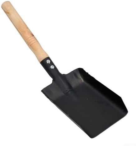 Pelle à cendres de cheminée, pelle à poussière, pelle à charbon, pelle à charbon, pelle à bois, pelle à bois, outil de nettoyage (S : 38 x 9,5 cm)