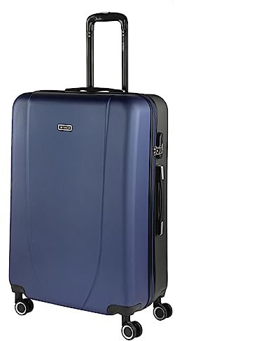 ITACA - Koffer XL, Hartschalenkoffer, Reisekoffer Groß leicht und robust mit Zahlenschloss - Trolley Reisegepäck ., Marine-Anthrazitblau