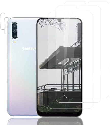 Displayschutzfolie für Samsung Galaxy A50, Kante an Kante, Blasenfrei, Panzerglasfolie Displayschutzfolie, Ultra-HD Schutzfolie Displayschutzfolie, 3 Stück Schutzfolie und 2 Stück Kameraschutz