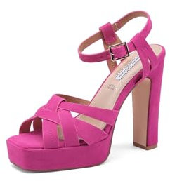 QUEEN HELENA Sandalias con plataforma Zapatos de tacón alto Casual Elegante Mujer ZM9620, fucsia, 40 EU