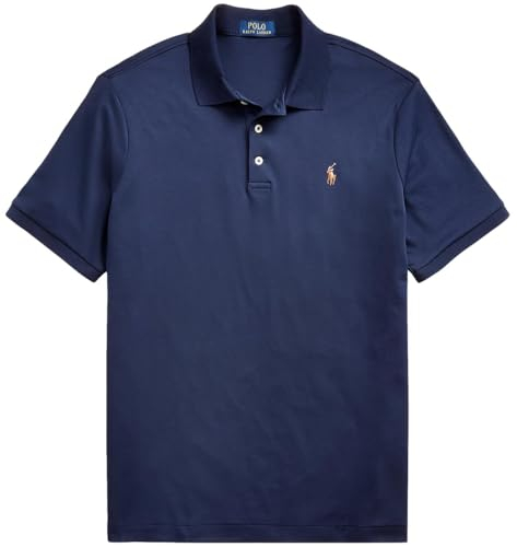 POLO RALPH LAUREN Men's Pima Polo Short Sleeve Knit, Ralph Lauren Navy, Medium