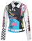 Giolshon Femmes Similicuir Veste Clous Rivets Floral Moto Court Revers Blousons 0479 Argent Noir XXL