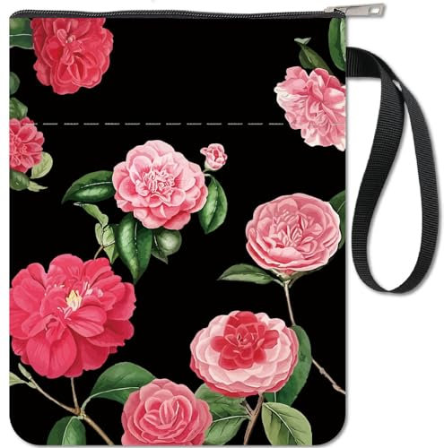 craspire Buchhülle Blumen-Buchschutz Buchumschläge Für Taschenbücher Waschbarer Buchumschlag Aus Stoff Mit Reißverschluss Und Zusätzlicher Hüllentasche Für Buchliebhaber, Klassenkameraden, Freunde