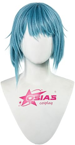 OSIAS Miki Sayaka Perücke Blau Kurz Synthetisch Hitzebeständig Haar