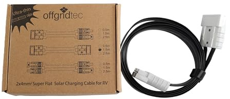 Offgridtec Anderson-zu-Flachkabel 4 mm², Superflaches Verbindungskabel mit hochwertigen Anderson-Steckverbindern, 40A Plug-&-Play für Solarmodule, Power Stations & Batteriesysteme (1,5m)