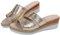 Generico Fly Flot Donna Estive Scarpe Tacco Donna Pantofole con Tacco in Pendenza da Spiaggia da Donna Pantofole Casual vuote Scarpe con Fondo in Pendenza Sandali retrò Sandali Bassi (Rose Gold, 38)
