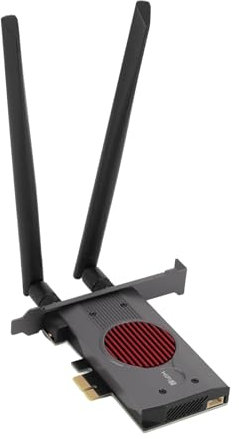 Tarjeta de Red Inalámbrica PCIe de Alta Velocidad, Adaptador Inalámbrico Fidelity 7 BE200 de 3 Bandas 8774Mbps con 2 Antenas de Alta Ganancia, para PC, Tarjeta Adaptadora de Red