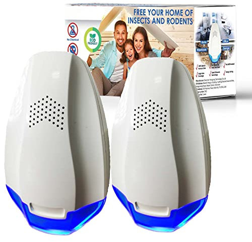 RUNADI 2 Packs Mosquito Repellent - Mosquitoes Plug In - Spider Repellents - Ultrasonic Pest Repeller - Mouse repellent Ultrasonic Plug In - Mice Repellers - Plug-in Electronic Rodent Repellent Device