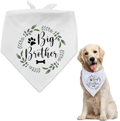 Hundehalstuch, Dreieckstuch aus Baumwolle, Motiv: Big Brother, Pflanzenknochenmuster, Hundehalstuch, Welpen, Katzenschal, Lätzchen, Zubehör für kleine, mittelgroße Hunde, Haustiere, Geburtstagsparty,