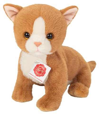 Teddy Hermann 91842 Babykatze rot 24 cm, Kuscheltier, Plüschtier mit recycelter Füllung
