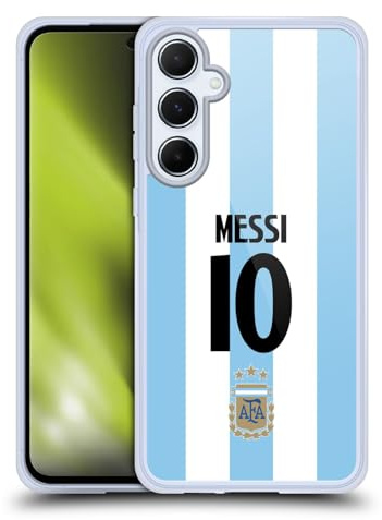 Head Case Designs Offizielle Argentina National Football Team Lionel Messi 2024/25 Spieler-Heimtrikot 1. Gruppe Gel Handyhülle Hülle [Militärischer Schutzgrad] Kompatibel mit Samsung Galaxy A55 5G