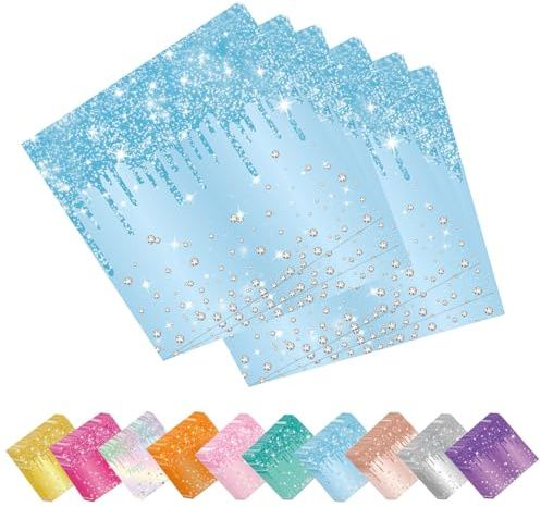 40 P Blue Napkins for Her,Girls,Women,Sparkling Diamond Blue Napkins Party Paper Sparkling Serviette,Disposable Tissue Dinner Serviette Dinnerware for Birthday,Wedding,Baby Shower Party Tableware
