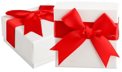 Tabanzhe Small Jewelry Gift Box-2PCS Square Jewellery Storage Box with lid Bow-Knot Necklace Earring Bracelet Gift Box Organizer for Wedding Graduation Christmas Valentine'S Day