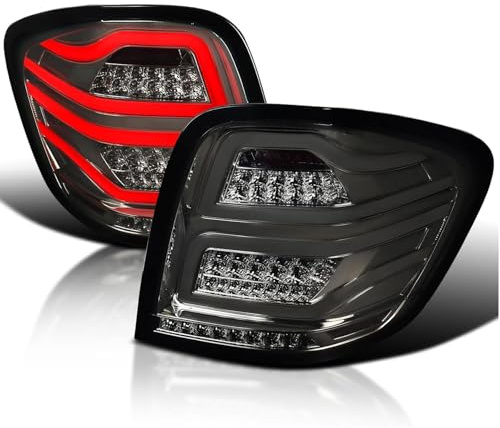 SCMDNOZ Auto Rückleuchten für Mercedes Benz ML Class W164 2006 2007 2008 2009 2010 2011, Links Rechts Bremslichter Heckleuchten Rücklicht-Komplettsets Ersatz Zubehör,Blackened