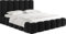 Polsterbett 200x200 mit Bettkasten und Lattenrost – Schwarz Bett mit hohem Kopfteil, Boucle oder Samt Stoff - Modernes Doppelbett mit Stauraum – Bettgestell, ohne Matratze – Serenity - Schwarz