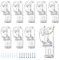 8Pcs Roman Blind Clips, Safety Roller Blind Chain P Clips Fixation Hook with 8 Screws and 8 Plastic Pillars for Roller Vertical and Roman Shades