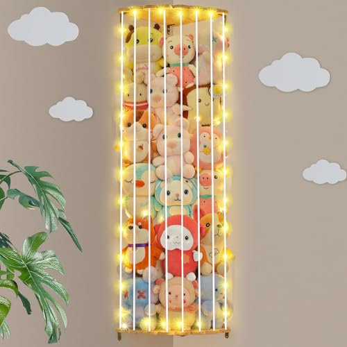 BTBHIHO Stuffed Animal Storage, Plush Toys Teddy Storage, Suspended and Adjustable Soft Toy Storages,Vertical Open Kids Teddy Storages for Playroom Nursery Children's Room Kindergarten